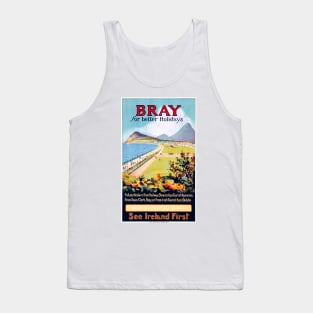 Vintage Travel Poster Ireland Bray for better holidays Tank Top